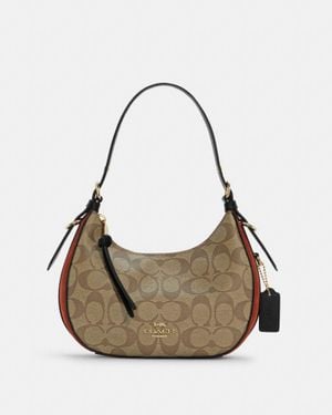 COACH Kleo Hobo In Signature Canvas - Natural