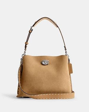COACH Borsa A Tracolla Willow Con Rivetti - Nero