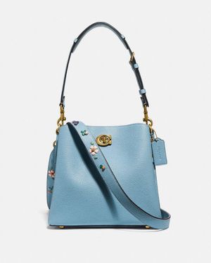 COACH Willow Beuteltasche mit Blumenstickereien - Blau