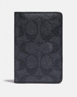 COACH Card Wallet In Signature Canvas With Colourblock Interior - Multicolour