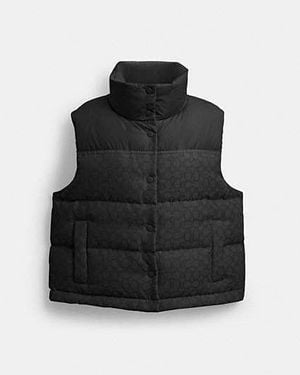 COACH Signature Down Vest - Black