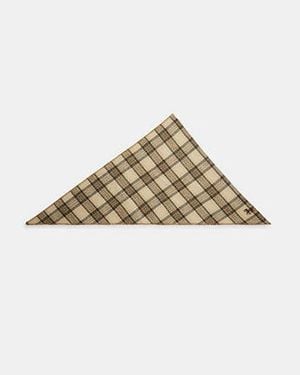 COACH Reversible Plaid Triangle Scarf - Black