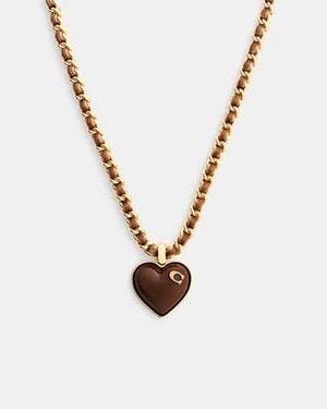 COACH Collar De Cadena Con Motivos De Firma De Corazones - Negro