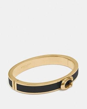 COACH Signature Push Hinged Bangle - Black