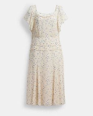 COACH Vestido Estampado De Estrellas En, Talla Grande - Negro