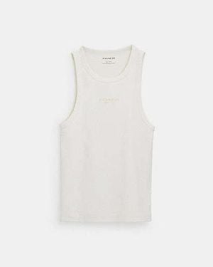 COACH New York Ribbed Tank Top - Black