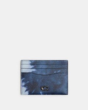 COACH Card Case With Tie Dye Print - Blue