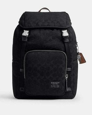 COACH Mochila Logan En Nylon De Firma - Negro
