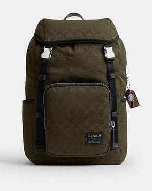 COACH Mochila Logan En Nylon De Firma - Negro