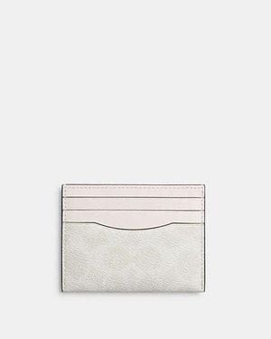 COACH Card Case In Signature Canvas - White