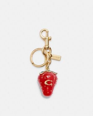 COACH Strawberry Bag Charm - Red