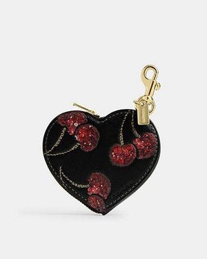 COACH Heart Bag Charm With Cherry Print - Black
