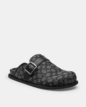 COACH Buckle Clog In Signature Jacquard - Black