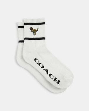 COACH Rexy Quarter Crew Socks - Black