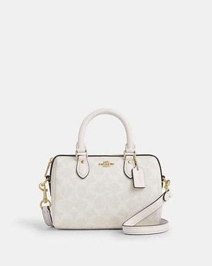 COACH Minibolso Cruzado Rowan De Lona De Firma - Negro