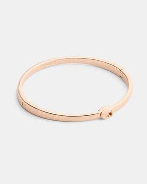 COACH Thin Signature Hinged Bangle - Black