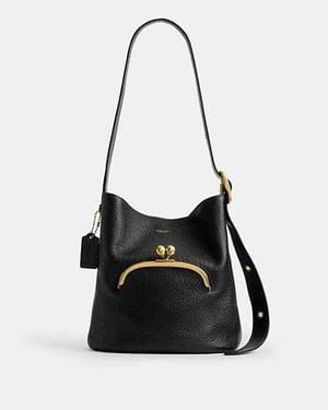 COACH Bolso Bucket Bleecker Con Cierre De Boquilla - Negro