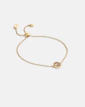 COACH Signature Emaille-Münzslider-Armband Für Frauen - Schwarz