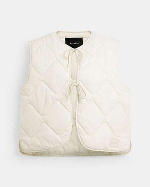 COACH Quilted Tie Front Vest - Black