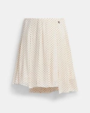 COACH Printed Asymmetrical Pleated Skirt - Black