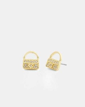 COACH Pavé Tabby Stud Earrings - Black