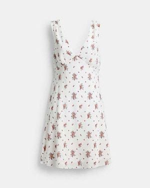 COACH Seidenkleid Mit Frühlingsblüten-Print - Schwarz