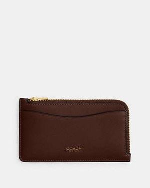 COACH New York Zip Card Case - Brown