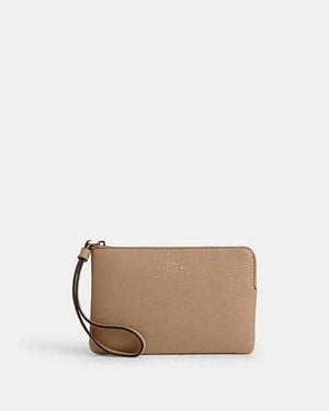 COACH Corner Zip Wristlet - Black