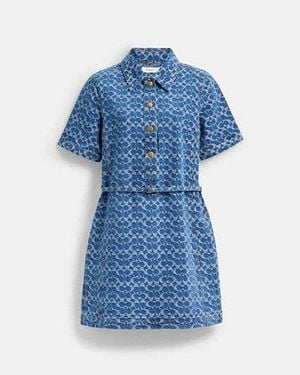COACH Signature Denim Dress - Blue