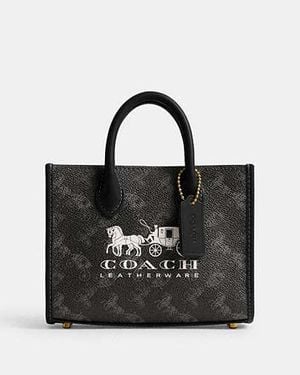 COACH Ace Tote Bag 17 With Print - Black