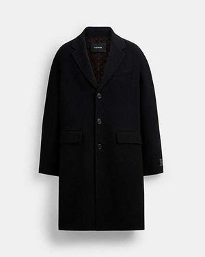COACH Double Faced Wool Coat - Black