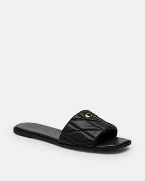 COACH Holly Sandal With Quilting - Black