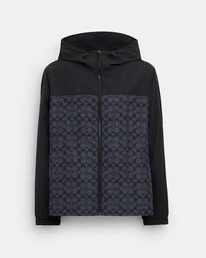 COACH Signature Full Zip Windbreaker - Black