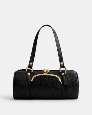 COACH Kisslock Barrel Bag - Black