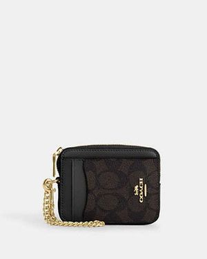 COACH Zip Card Case - Black
