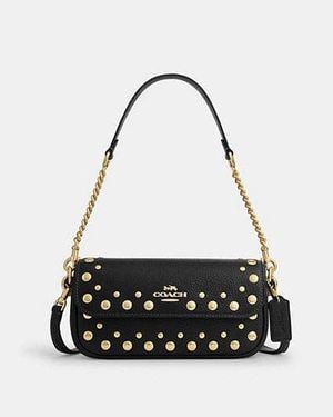 COACH Bolso Con Solapa Y Remaches Hailey - Negro