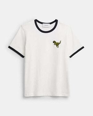 COACH Camiseta Ringer con Rexy - Negro