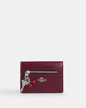 COACH Tarjetero Con Charms - Rojo