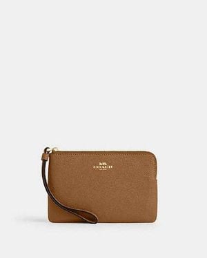 COACH Corner Zip Wristlet - Black