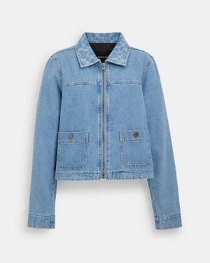 COACH Zip Denim Jacket - Blue