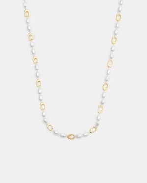 COACH Signature Beads And Pearls Necklace - Black