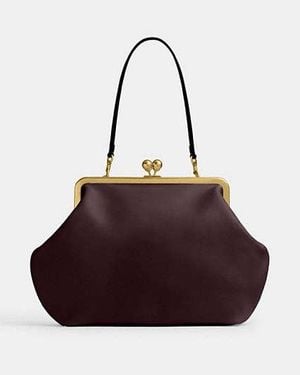 COACH Bolso Grande Kisslock Frame - Negro