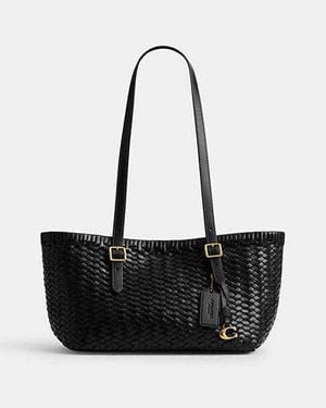 COACH Woven Swing Tote Bag - Black