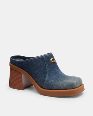 COACH C Heeled Mule - Black