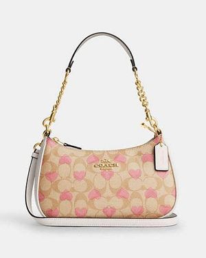 COACH Teri Shoulder Bag With Heart Print | Pvc - Black