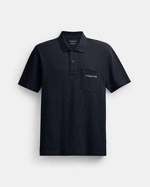 COACH Polo À Poche En Coton Biologique - Noir