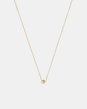 COACH Tea Rose Pendant Necklace - Black