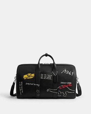 COACH Duffle Gotham 45 con estampado de bocetos - Negro