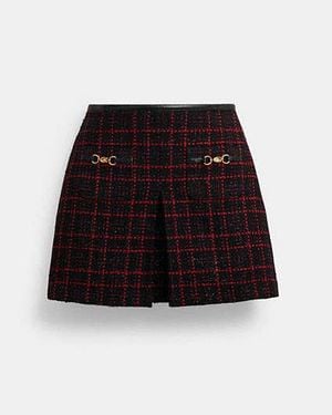 COACH Sculpted C Tweed Skirt - Black