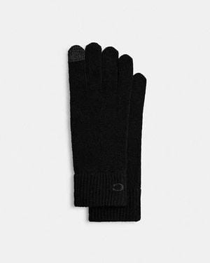 COACH Knit Tech Gloves - Black